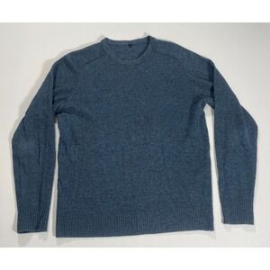 Muji Men's Blue Wool Yak Pullover Crewneck Prep Sweater Size Medium